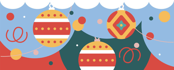 Happy people received presents. Flat cartoon colorful vector illustration. Joyful man and woman celebrate Christmas and hold gifts. Male and Female Characters Prepare for Christmas.	
