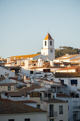 Pueblo de Calella de Palafrugell con el Campanario, Costa Brava, Cataluña