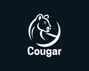Cougar Head Logo Design icon Vector Illustration