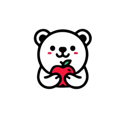 panda bear with heart