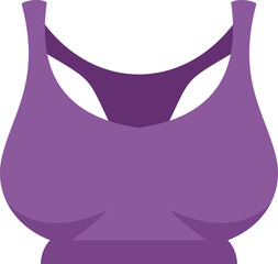 This vector illustration showcases a purple sports bra, ideal for fitness, workout, and activewear designs