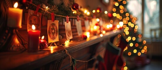 Cozy and festive Christmas tree adorned with twinkling lights ornaments and other decor elements creating a warm intimate and heartwarming holiday atmosphere in a home setting