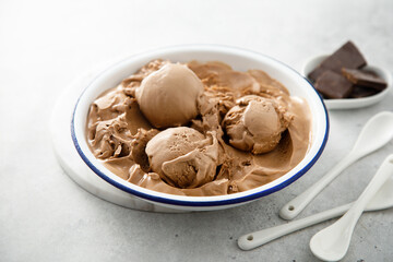 Homemade chocolate ice cream