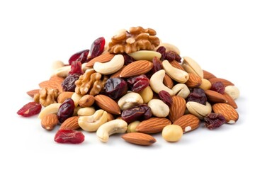 Mix of nuts and dry fruits food almond plant.