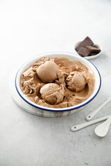 Homemade chocolate ice cream