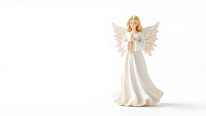 Christmas Tree Topper Angel on a White Background for Holiday Decor