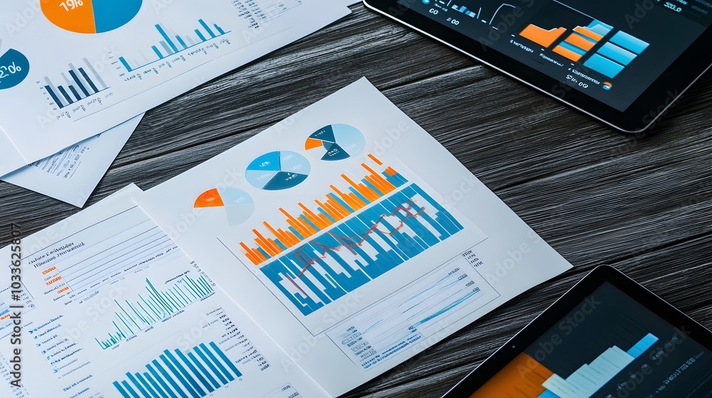 Poster Business Data Analysis on Charts and Graphs