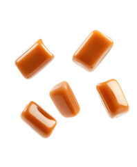 caramel candy on transparent background