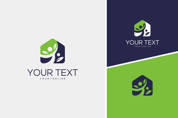 Healthy house physical therapy icon logo design vector template