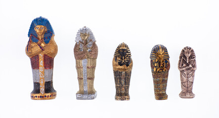 egyptian sarcophagus for mummy isolated on white background