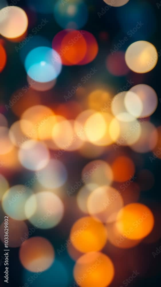 Poster colorful bokeh lights in abstract pattern, blurred