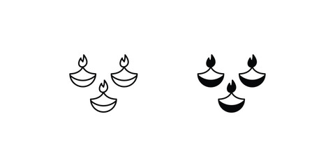 Diwali Decoration set icon with white background vector stock illustration