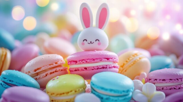Easter Bunny with Macarons