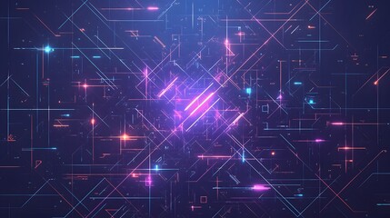 Obraz premium Abstract Neon Lines and Glowing Shapes. illustration abstract art background for presentations and wallpaper 