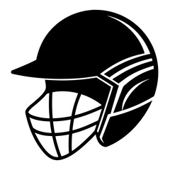 cricket Helmet Silhouette vector illustration