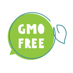 Gmo free. Vector graphic design. Green badge. Illustration.