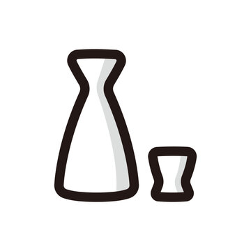 recommend clip art: Sake outline icon for graphic design, apps and websites