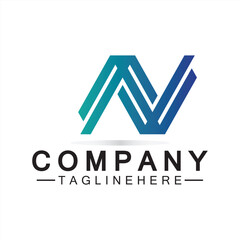 Letter N logo icon design template elements