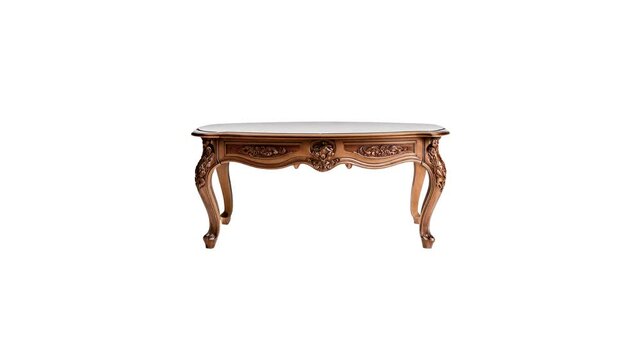 antique silver table on white background 