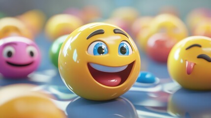 Happy Emoji 3D Render