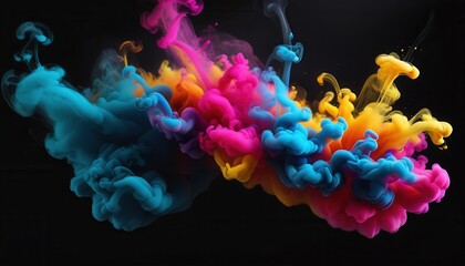 Black background with smoke in spotlight