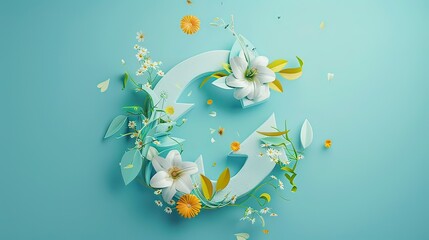 An artistic representation of a circular economy with arrows and symbols of recycling, energy, and nature intertwined. 