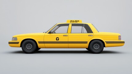 Yellow Taxi Cab Isolated