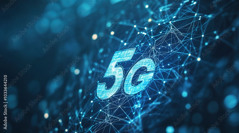 Sticker 5G Technology Connection Concept Background