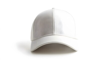 Fototapeta premium white canvas fabric cap isolated on white background. 