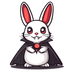 Obraz premium Cute Vampire Bunny Rabbit Halloween Cartoon Character Illustration