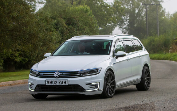  2017 white Volkswagen Passat estate car