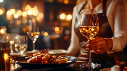 Obraz premium Ambiance of a Fine Dining Experience 