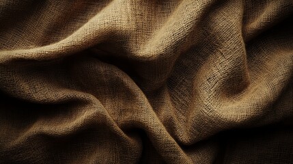 Fototapeta premium Rich brown fabric texture, a closeup look at woven patterns and natural warmth closeup