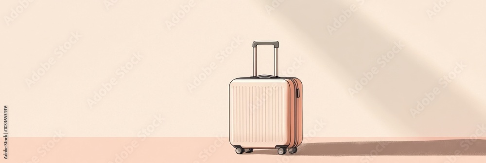 Aufkleber This illustration features a sleek suitcase with a handle, emphasizing minimalism and travel essentials in a simple design. Generative AI