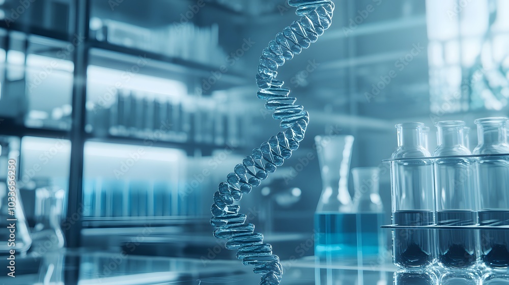 Poster dna double helix structure in a laboratory setting