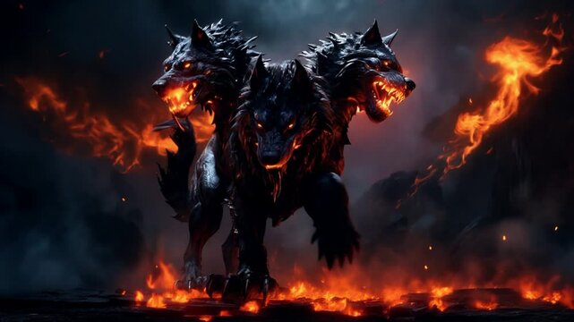 Cerberus Guardian of Underworld Three Headed Dog (AI Video)