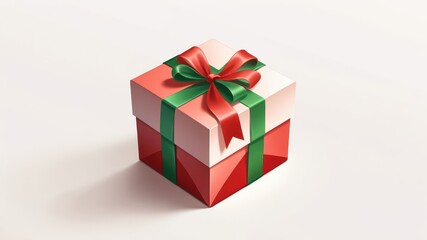 Obraz premium red gift box with ribbon