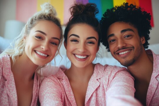 Friends Enjoy a Joyful Pajama Party Together