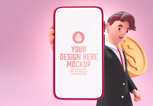 Mobile with Coins Concept Mockup