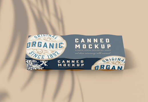 Packaging with Tin Cans Mockup