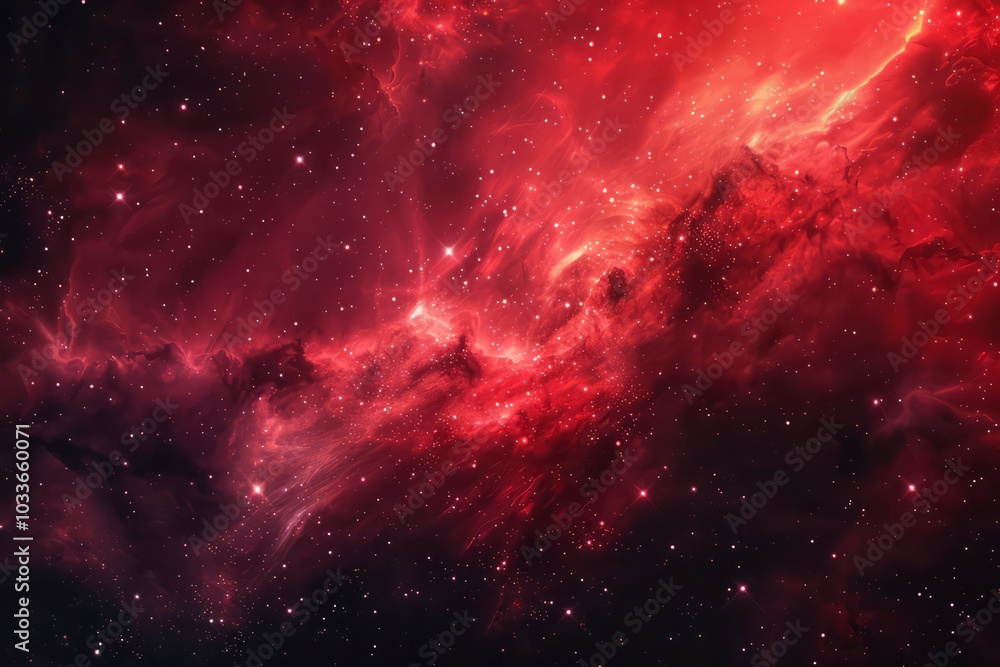 Canvas Prints beautiful red galaxy. generative ai