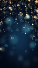 Shimmering golden particles on a dark blue backgrounds christmas astronomy.