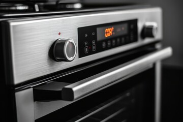 Fototapeta premium Minimalist modern oven with LED indicators and touchscreen