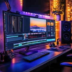 Naklejka premium Video editing suite for professional use