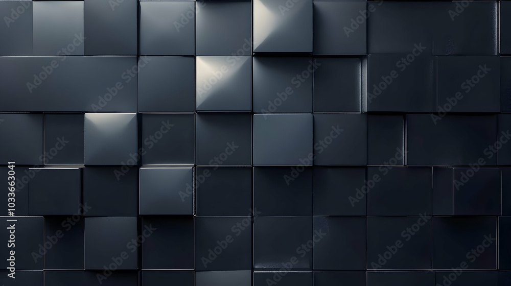 Poster abstract background of black squares and light reflections, creating a mysterious and modern visual.