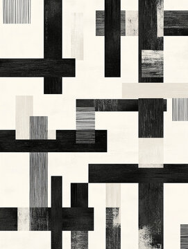 abstract geometric black and white cross