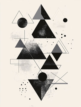 abstract geometric black and white stars