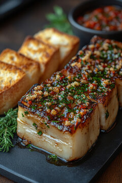bread with cheese and herbs