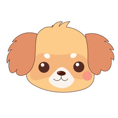Obraz premium Beige Kawaii Dog Puppy Character Icon. Funny Cute Domestic Dog Animal Cartoon Doodle Element. Small Fluffy Home Mascot. Positive Childish Decoration Symbol.