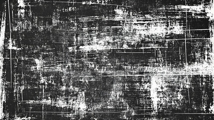 Black and white scratched paper background, evoking an old vintage newsprint feel. -